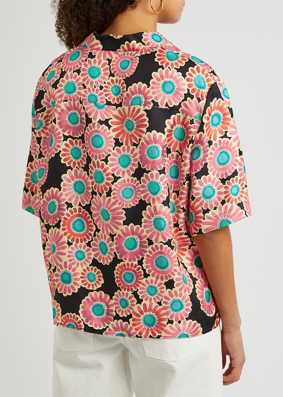LA DOUBLE J Boxy floral-print silk-twill shirt - Harvey Nichols
