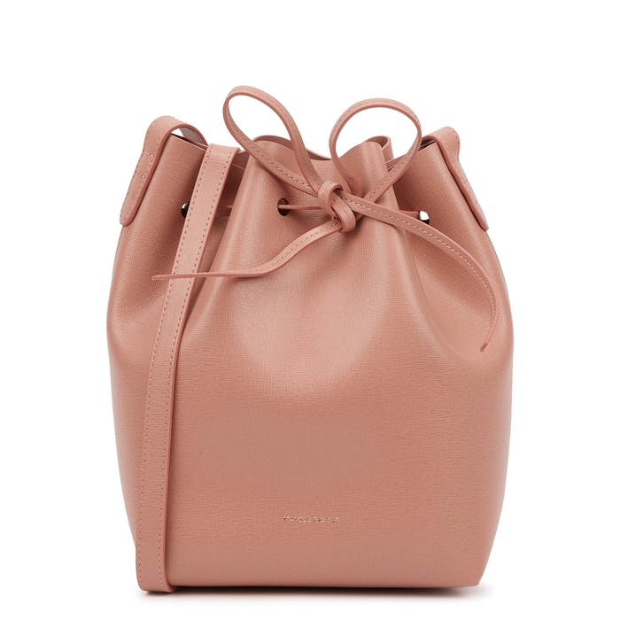 Mansur Gavriel Mini Rose Saffiano Leather Bucket Bag