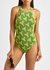 Green printed seersucker swimsuit - Bottega Veneta