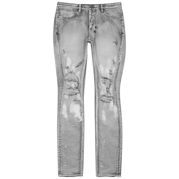 Ksubi Van Winkle Light Grey Distressed Skinny Jeans