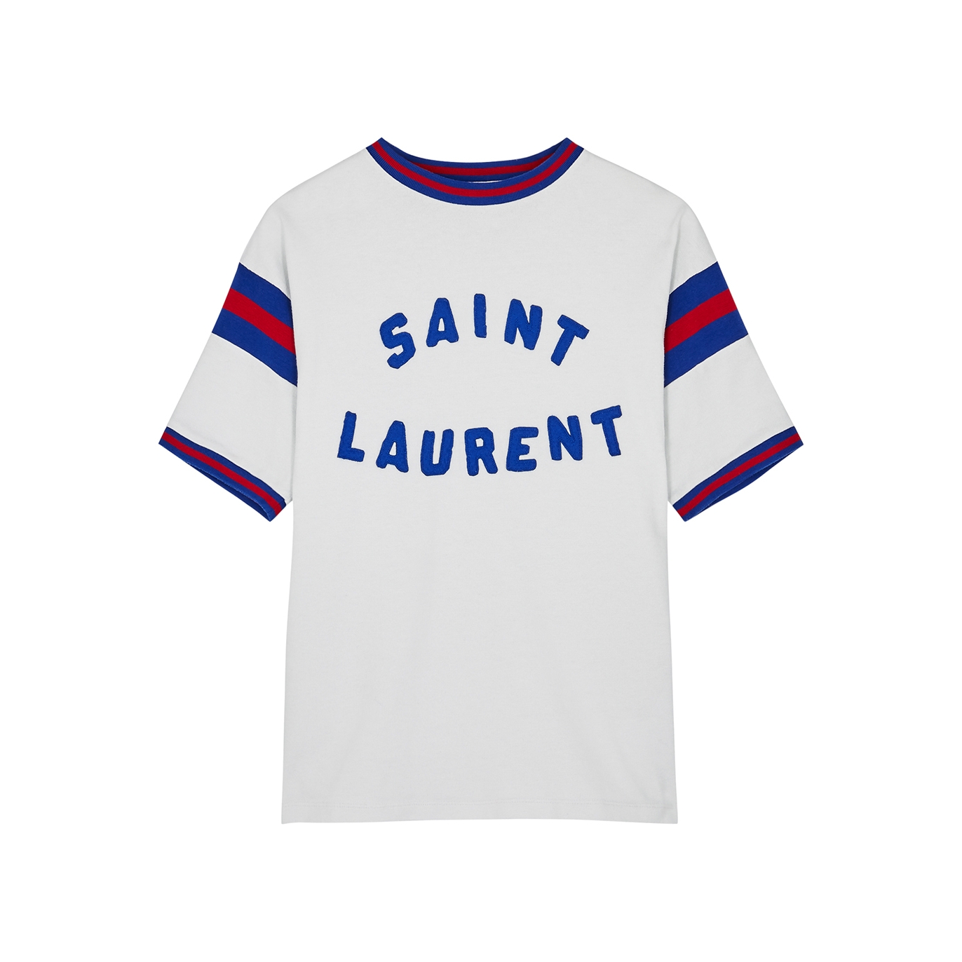 Saint Laurent Yves  Off-white Logo Cotton-blend T-shirt