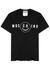 Black logo-embroidered cotton T-shirt - MOSCHINO