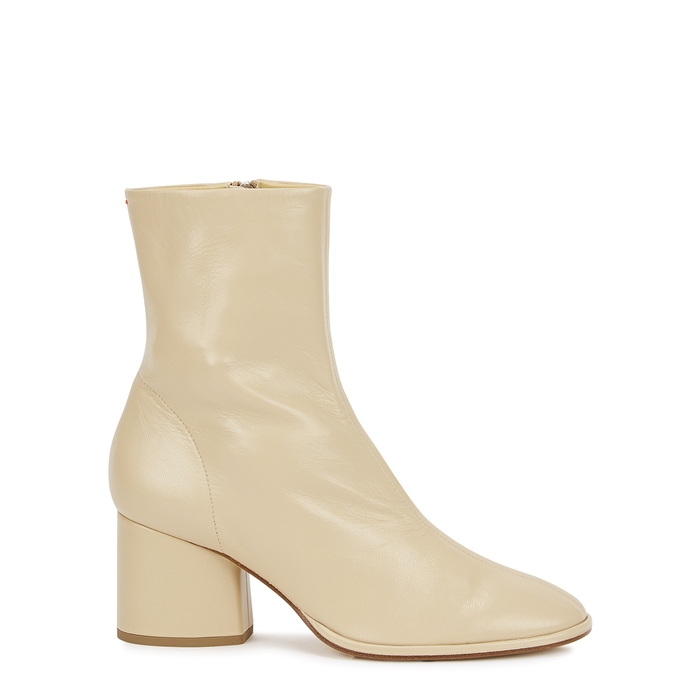 Aeyde Andreia 60 Cream Leather Ankle Boots