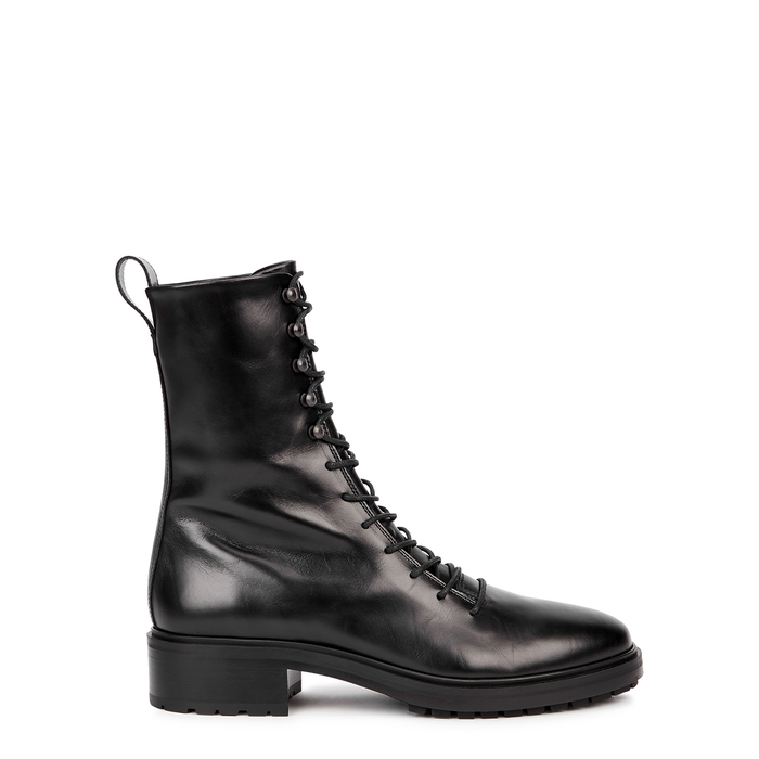 Aeyde Isabel Black Leather Ankle Boots