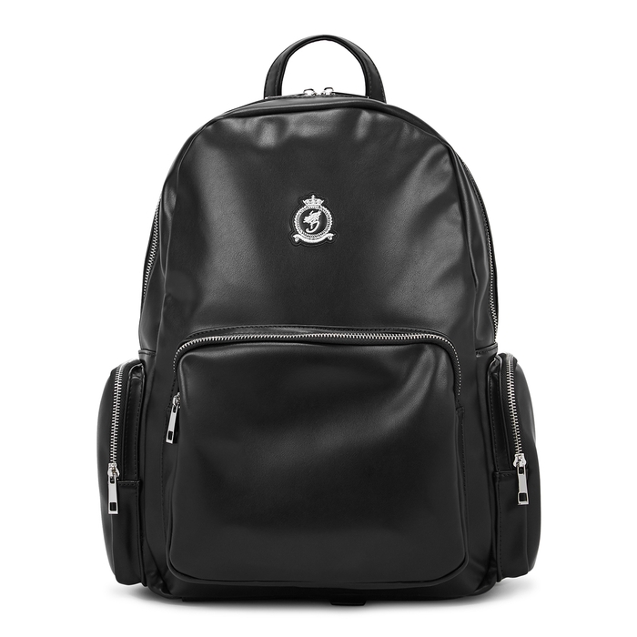 BENJART Black Vegan Leather Backpack