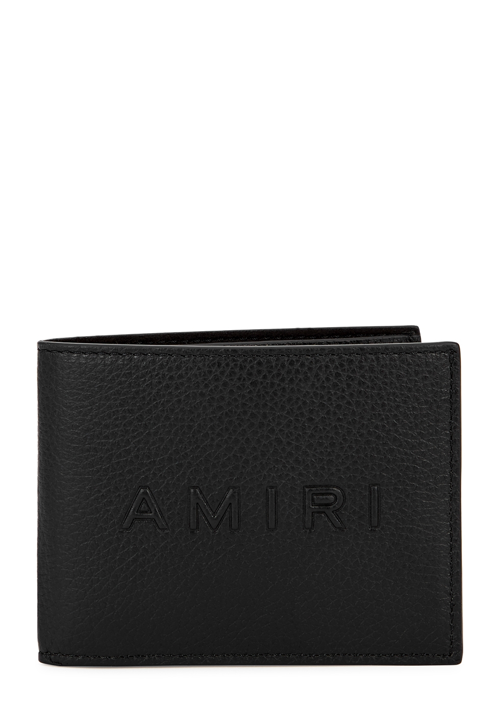 Black logo-embossed leather wallet