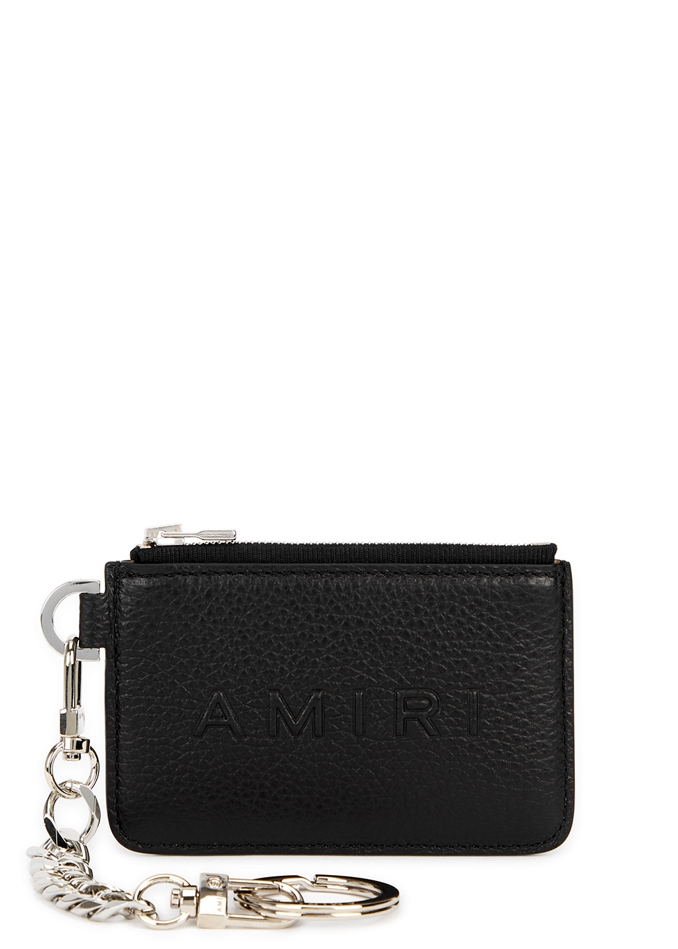Black logo leather coin wallet
