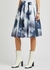 Blue printed cotton-poplin midi skirt - Alexander McQueen