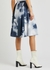 Blue printed cotton-poplin midi skirt - Alexander McQueen
