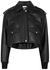 Black padded cropped leather jacket - Alexander McQueen