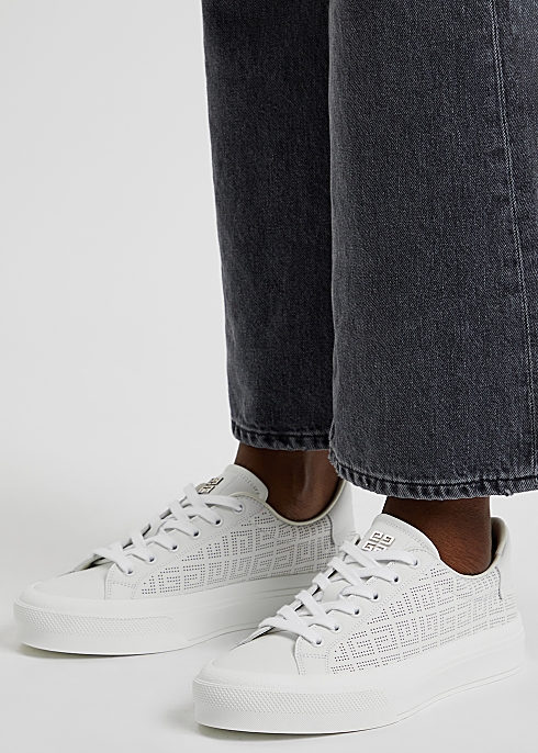 Givenchy City Court white perforated leather sneakers - Harvey Nichols