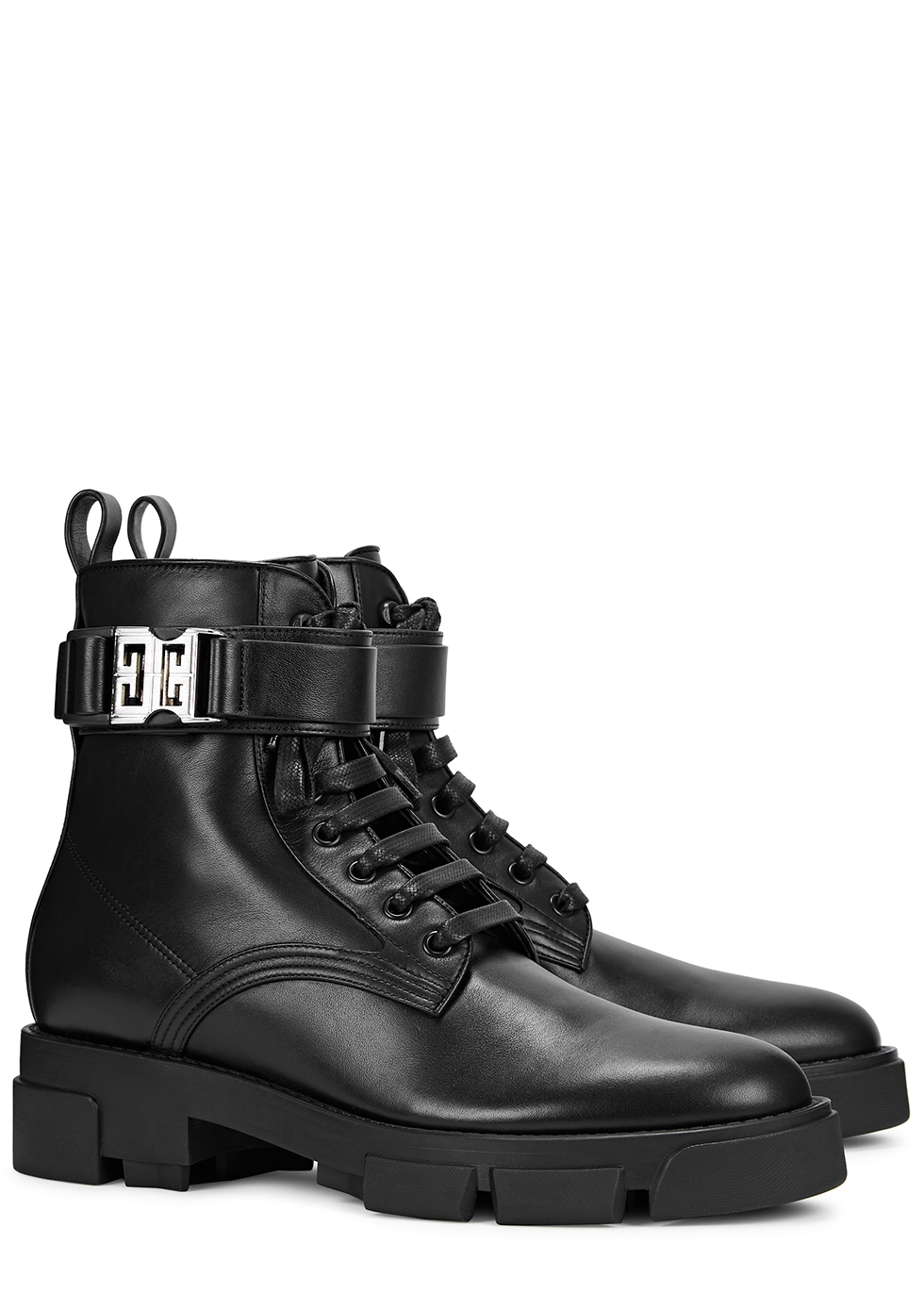 Givenchy Terra black leather combat boots - Harvey Nichols