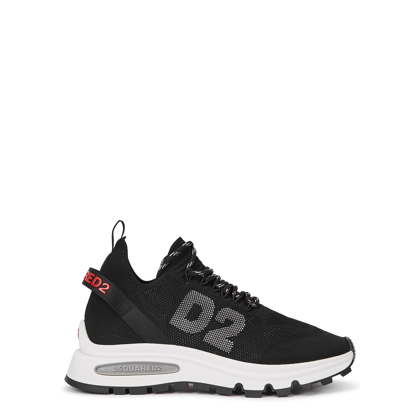 Dsquared2 Run DS2 Black Stretch-knit Sneakers - 9