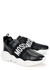Black logo leather sneakers - MOSCHINO