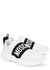 White logo leather sneakers - MOSCHINO