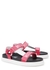 Tape pink logo-jacquard sandals - MOSCHINO
