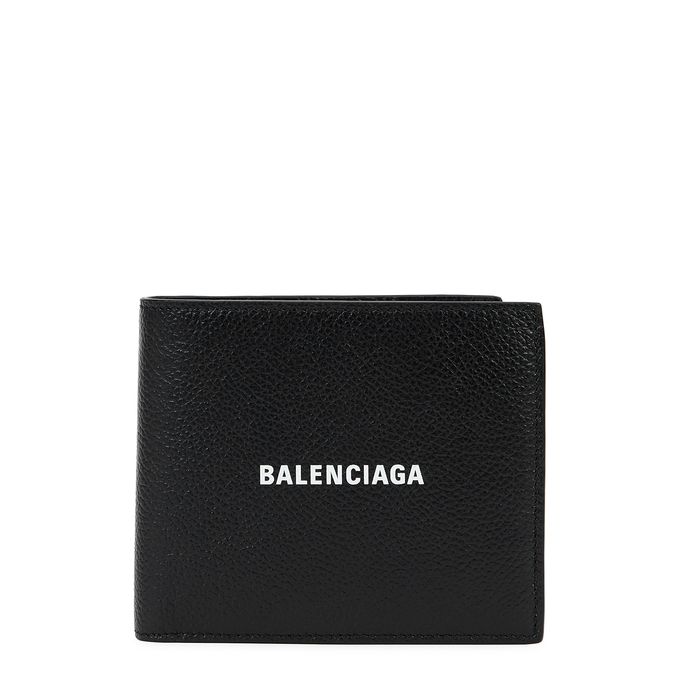 Balenciaga Black Logo-print Leather Wallet - Black And White