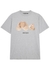 Grey bear-print cotton T-shirt - Palm Angels