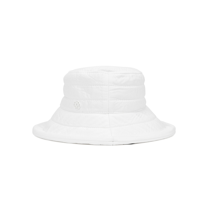 Maison Michel Paris Charlotte White Quilted Nylon Bucket Hat