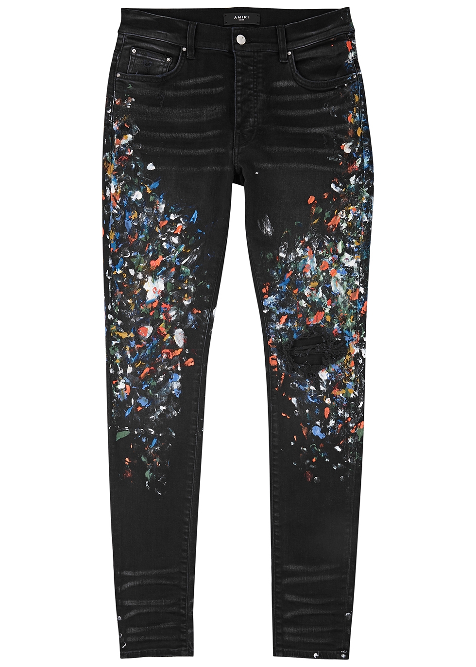 Amiri Painter black paint-splattered skinny jeans - Harvey Nichols
