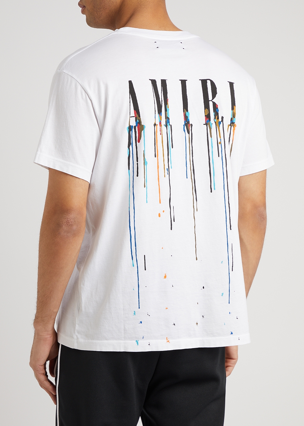 Amiri Paint Drip logo-print cotton T-shirt - Harvey Nichols