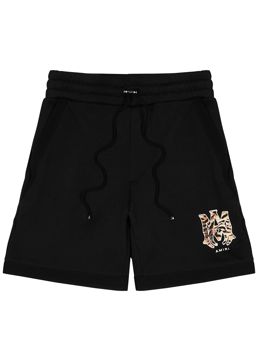 Black logo cotton shorts