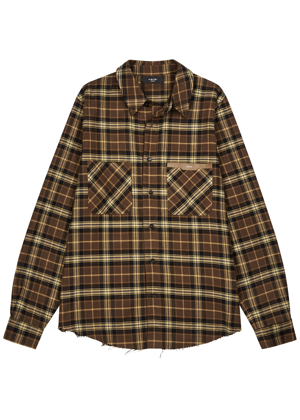 Tartan logo-appliquéd flannel shirt