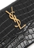Black crocodile-effect leather coin purse - Saint Laurent