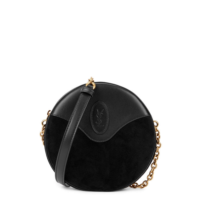 Saint Laurent Disco Black Leather And Suede Cross-body Bag