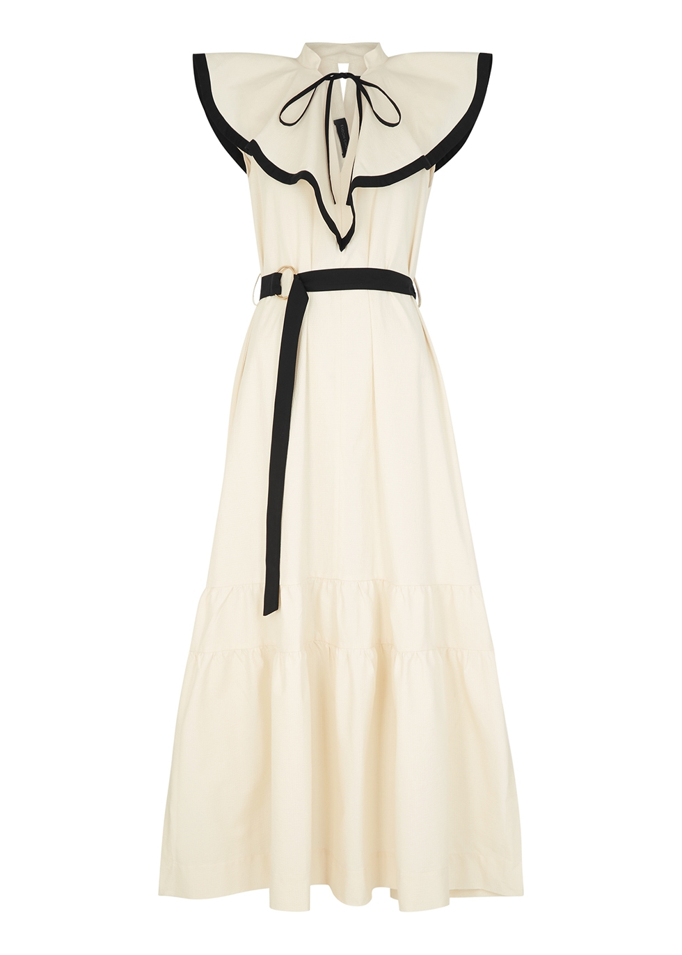 Lys cream belted cotton maxi dress