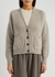 Taupe ribbed cashmere cardigan - Allude