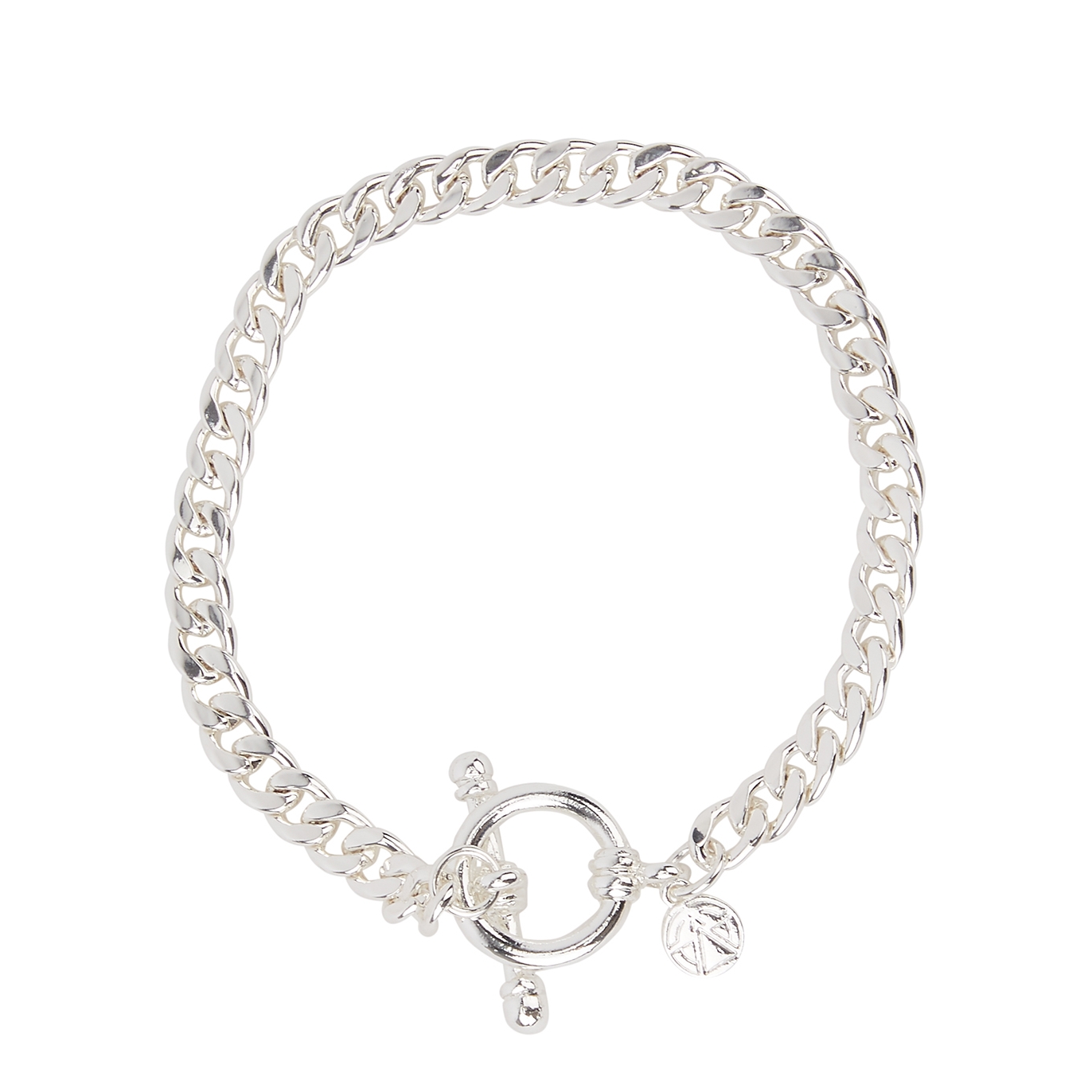 Chained & Able Mini Curb Silver-tone Bracelet