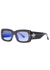 X The Attico Marfa black glittered rectangle-frame sunglasses - Linda Farrow Luxe