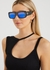 X The Attico Marfa black glittered rectangle-frame sunglasses - Linda Farrow Luxe