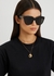 Madi black oval-frame sunglasses - Linda Farrow Luxe