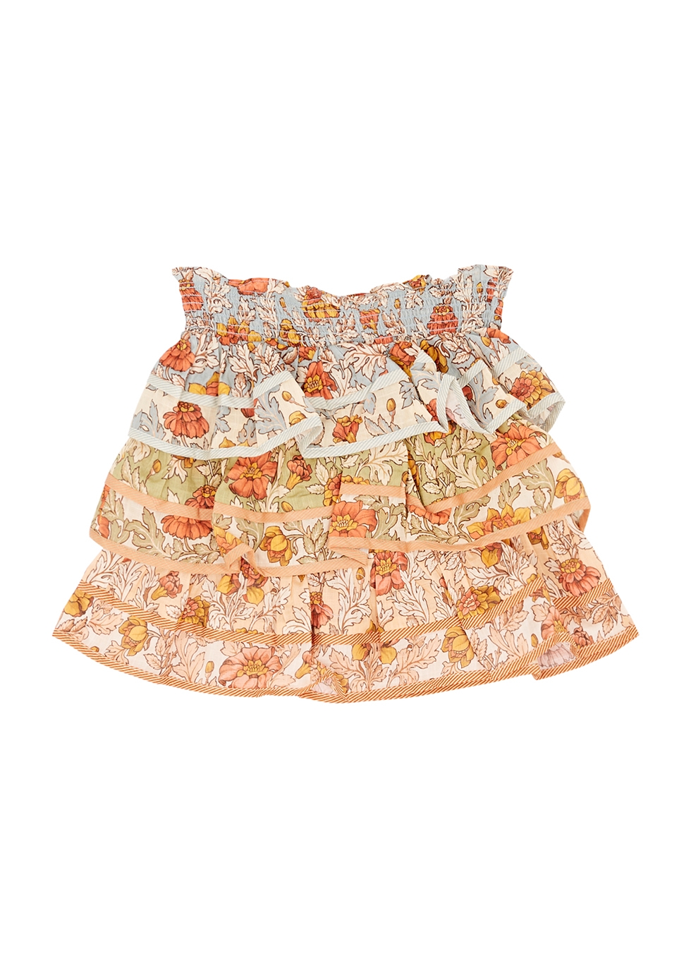 KIDS Andie floral-print tiered cotton skirt