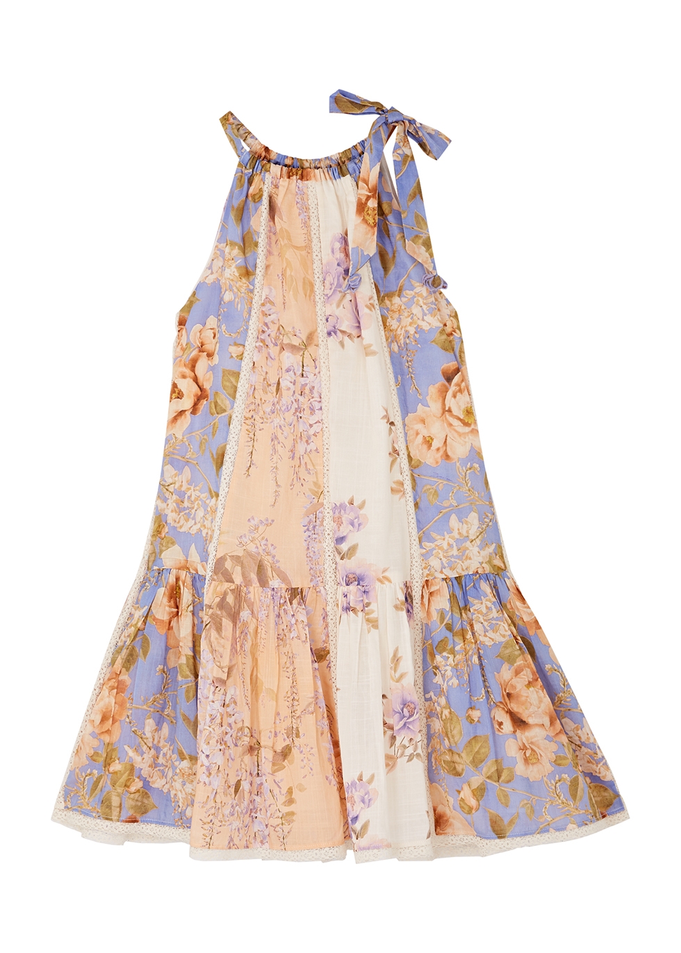KIDS Rosa floral-print panelled cotton dress