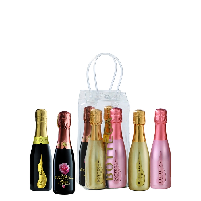 Bottega SpA Miniature Sparkling Wines & Ice Bag Set 4 X 200ml