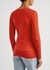 Henley red ribbed stretch-jersey top - Wolford