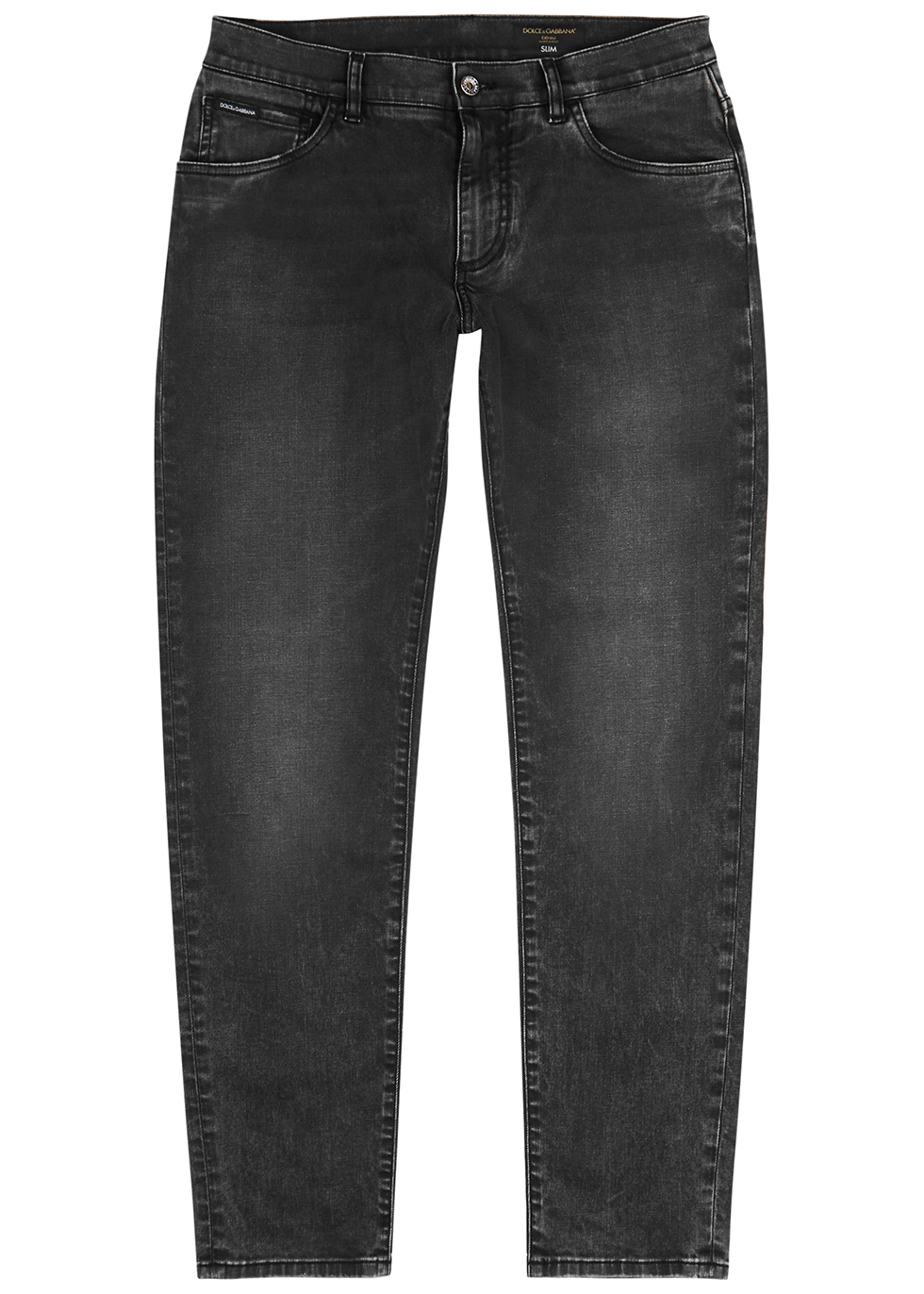 Grey slim-leg jeans