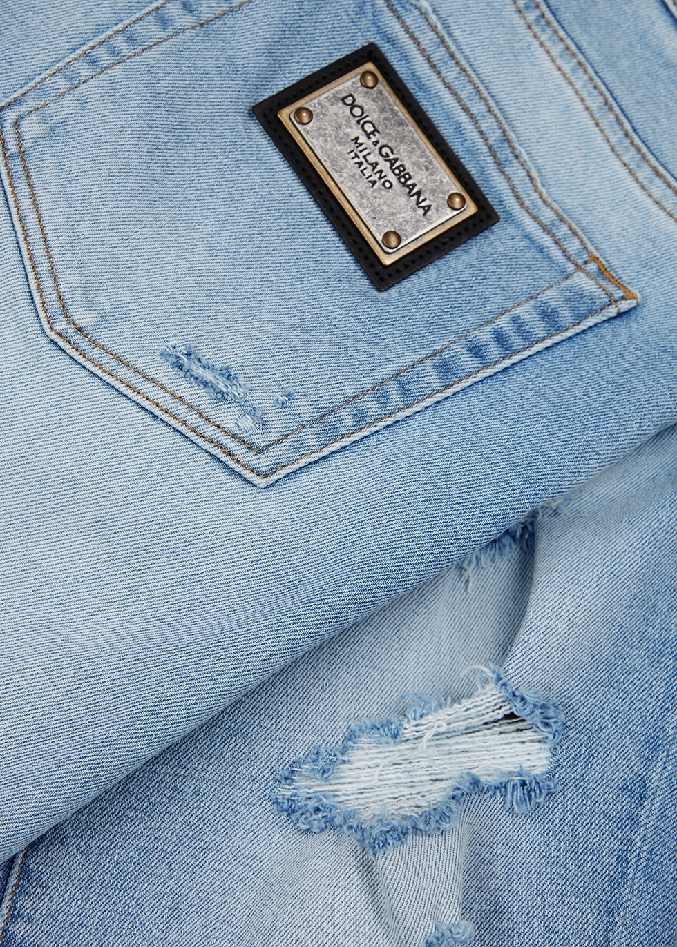 Dolce & Gabbana Light blue distressed skinny jeans - Harvey Nichols
