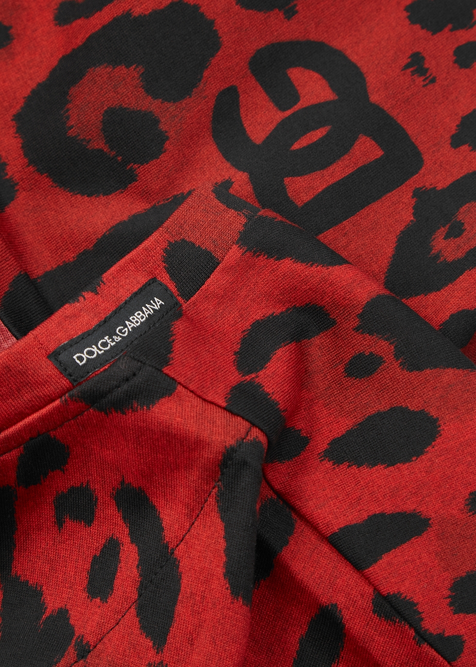 Dolce \u0026 Gabbana Red leopard-print cotton T-shirt - Harvey Nichols