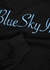 Black logo-embroidered hooded cotton sweatshirt - Blue Sky Inn