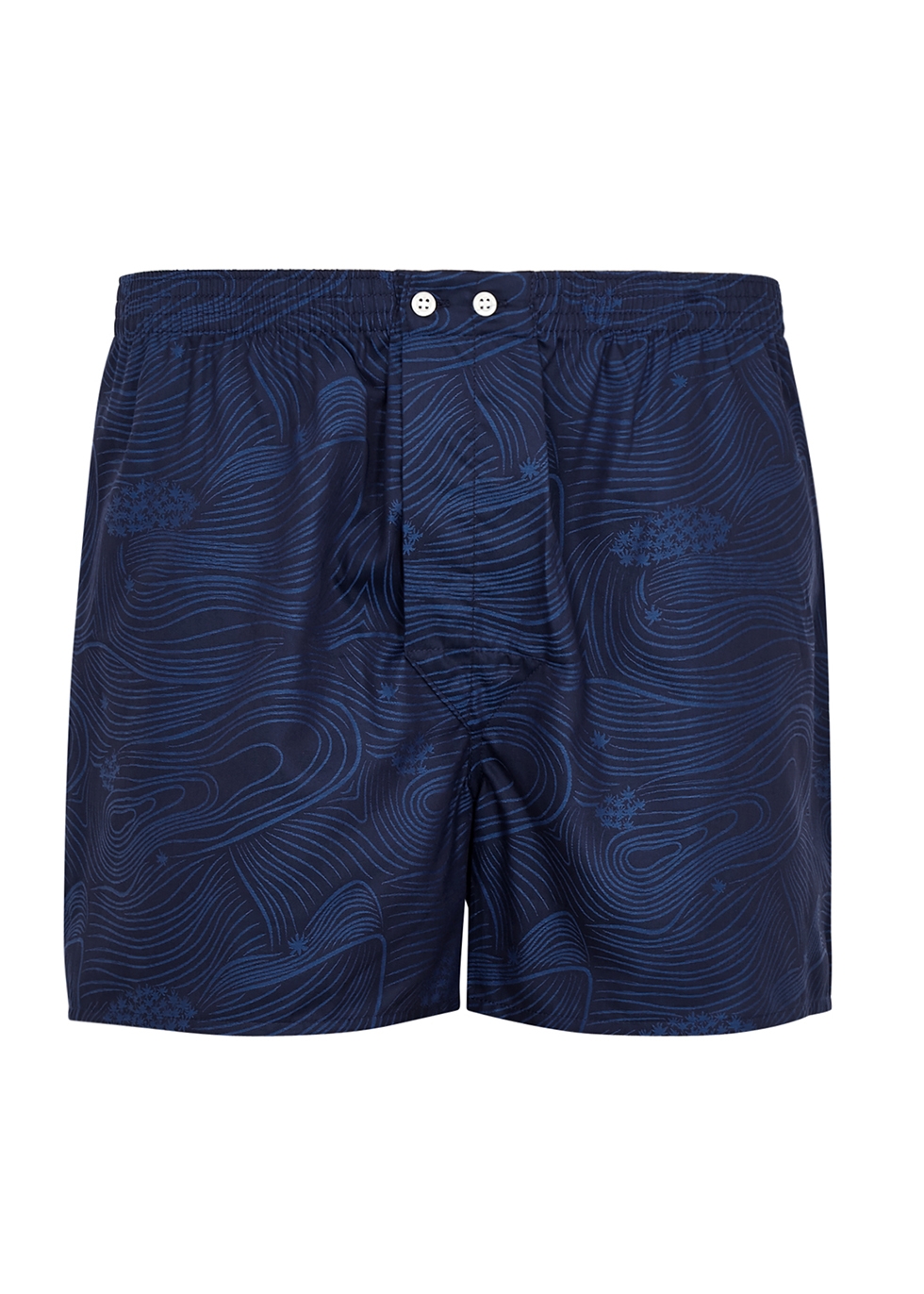 Paris 22 blue printed cotton boxer shorts