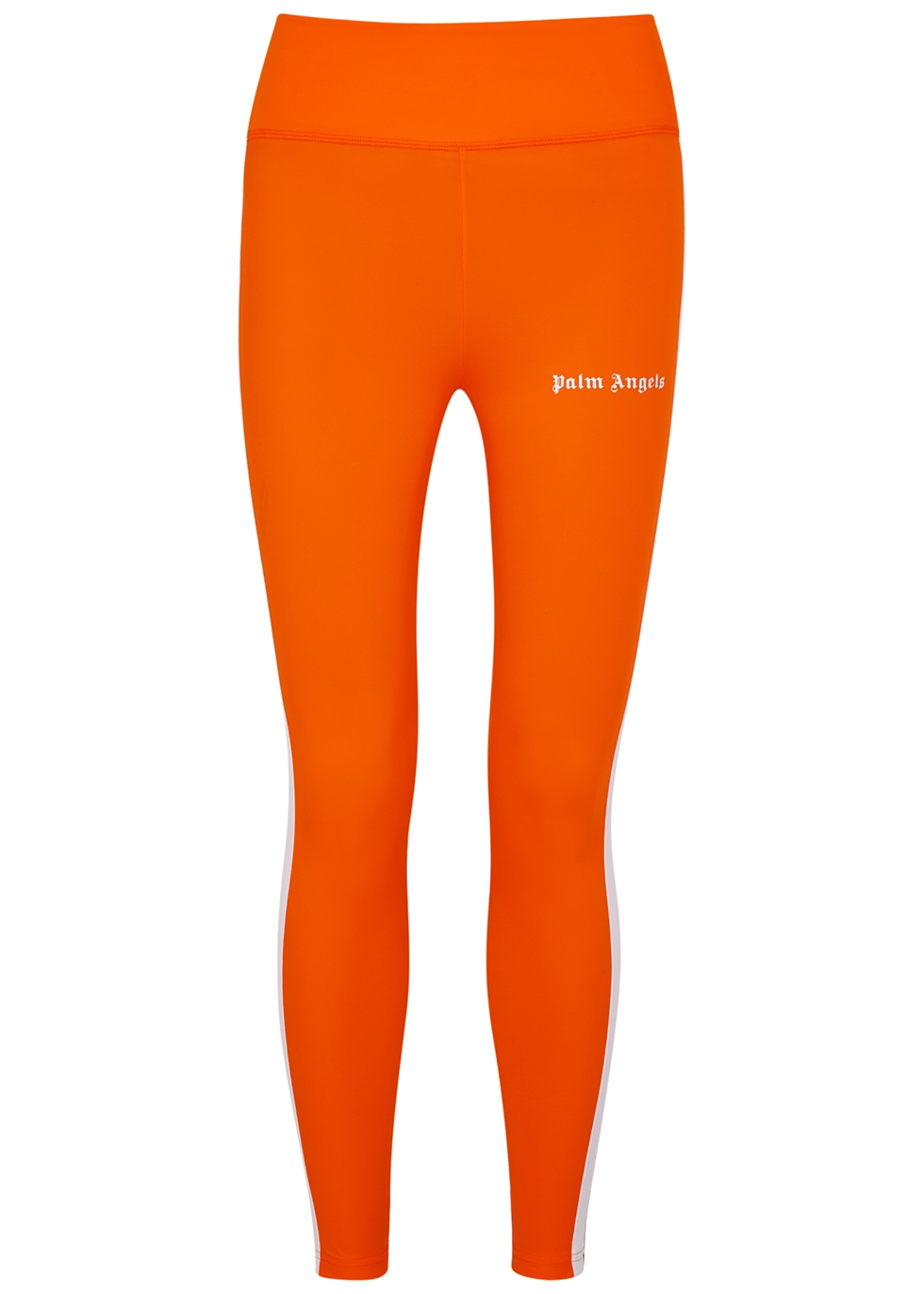 Orange striped cropped leggings