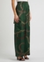 Green chain-print silk-twill trousers - Victoria Beckham