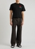 Black embroidered cotton T-shirt - JW Anderson