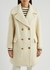 Cream double-breasted bouclé coat - RED Valentino