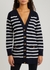 Navy striped knitted cardigan - RED Valentino