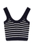 Navy striped cropped ribbed-knit tank - RED Valentino